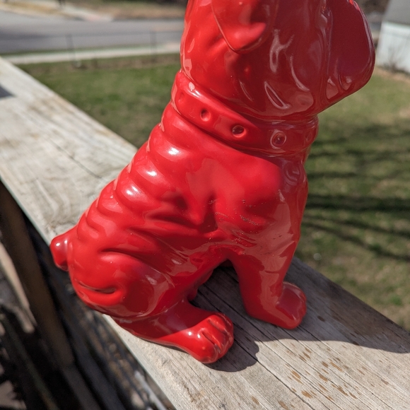 Bulldog ceramic figurine. Bulldog.Red Bulldog Ceramic Dog - Picture 4 of 4